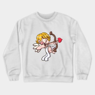 Valentine’s Cherub Aiming With Bow And Arrow Crewneck Sweatshirt